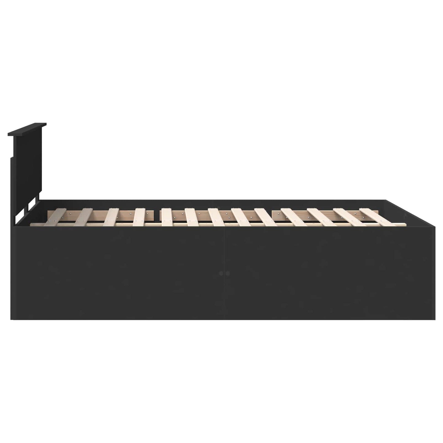 Bed Frame with Headboard Black 150 x 200 cm Engineered Wood