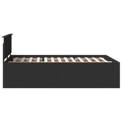 Bed Frame with Headboard Black 150 x 200 cm Engineered Wood