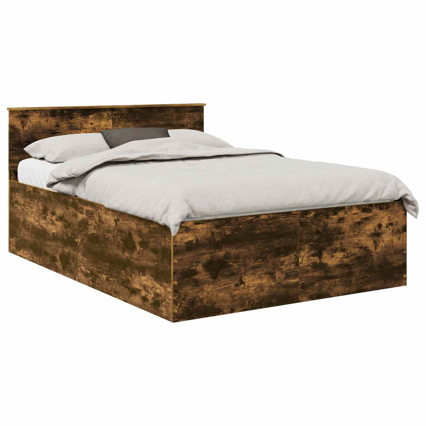 Bed Frame Smoked Oak 150 x 200 cm Engineered Wood
