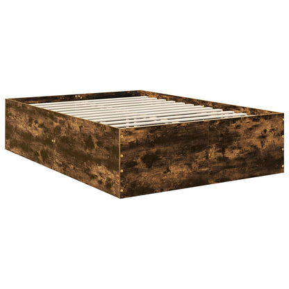 Bed Frame Smoked Oak 150 x 200 cm Engineered Wood