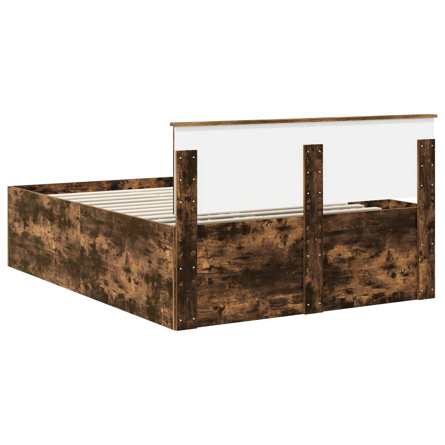 Bed Frame Smoked Oak 150 x 200 cm Engineered Wood