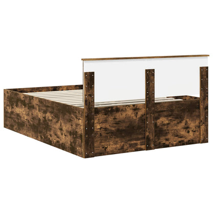 Bed Frame Smoked Oak 150 x 200 cm Engineered Wood