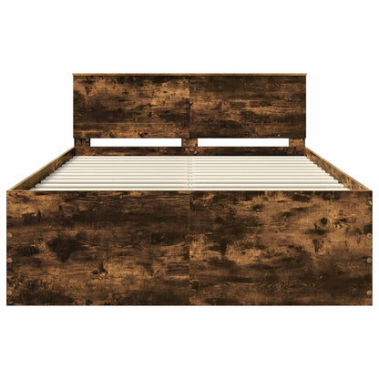 Bed Frame Smoked Oak 150 x 200 cm Engineered Wood
