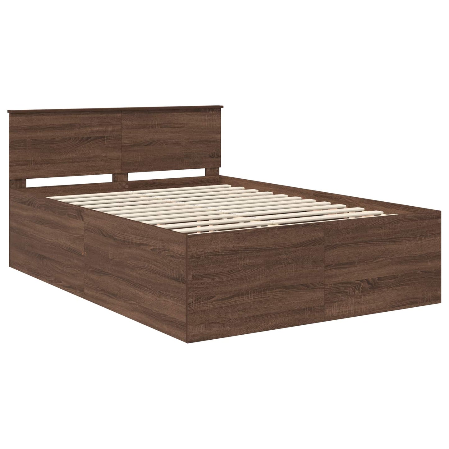 Bed Frame with Headboard Brown Oak 150 x 200 cm Engineered Wood