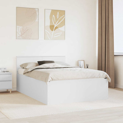 Bed Frame with Headboard White 140 x 200 cm Engineered Wood