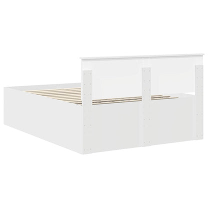 Bed Frame with Headboard White 140 x 200 cm Engineered Wood