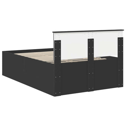 Bed Frame with Headboard Black 120 x 190 cm Engineered Wood