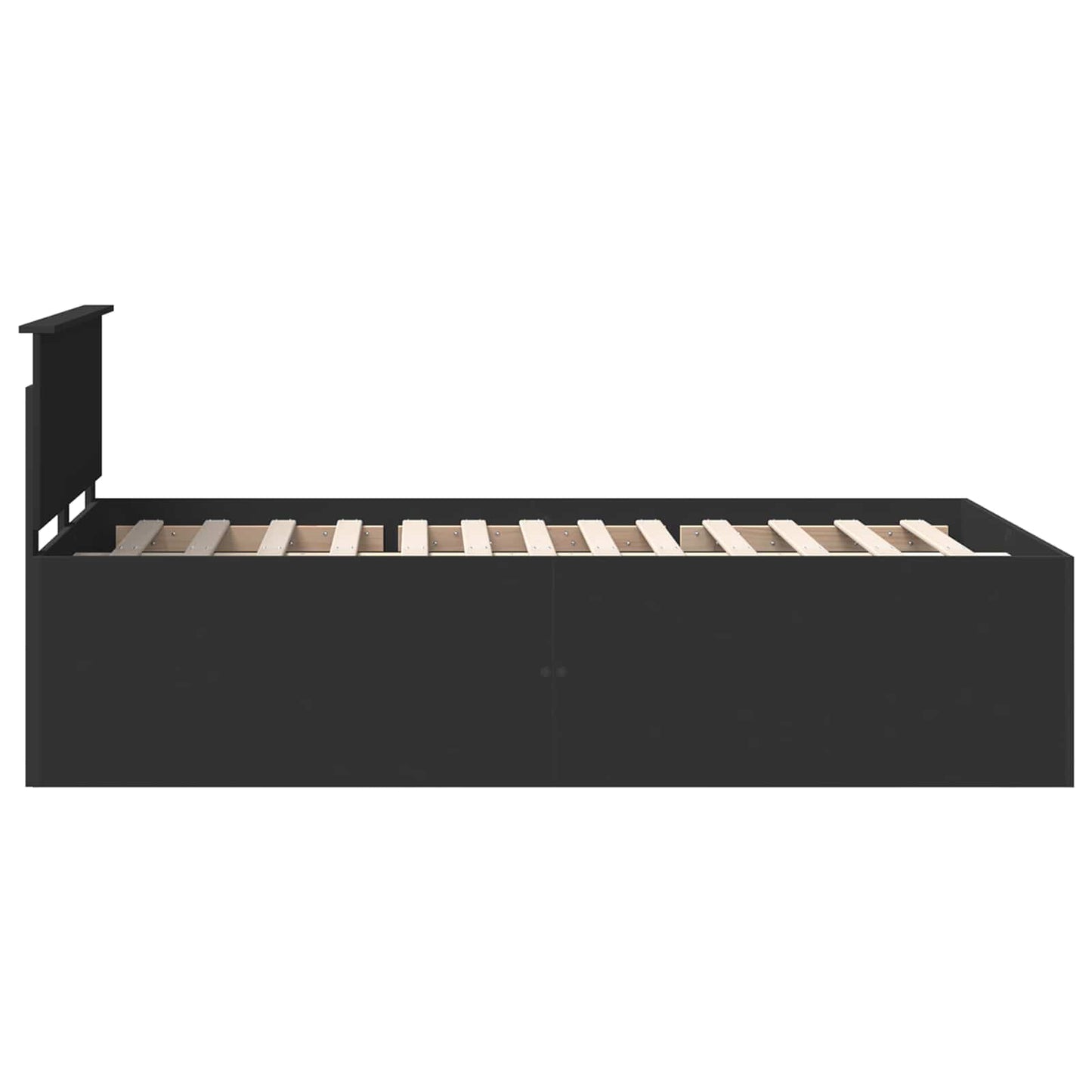 Bed Frame with Headboard Black 120 x 190 cm Engineered Wood