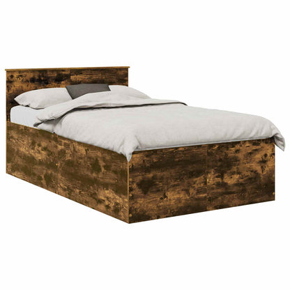 Bed Frame Smoked Oak 120 x 190 cm Engineered Wood