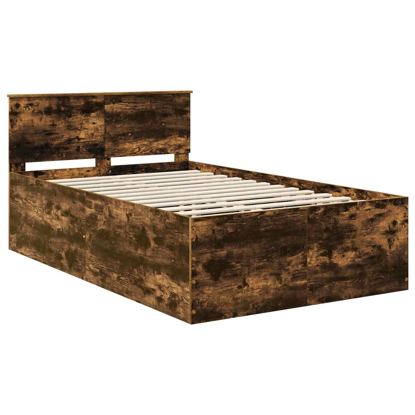 Bed Frame Smoked Oak 120 x 190 cm Engineered Wood