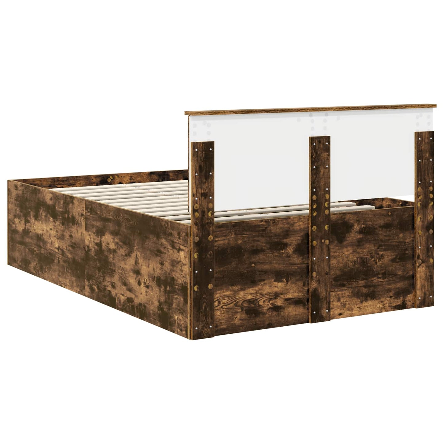 Bed Frame Smoked Oak 120 x 190 cm Engineered Wood