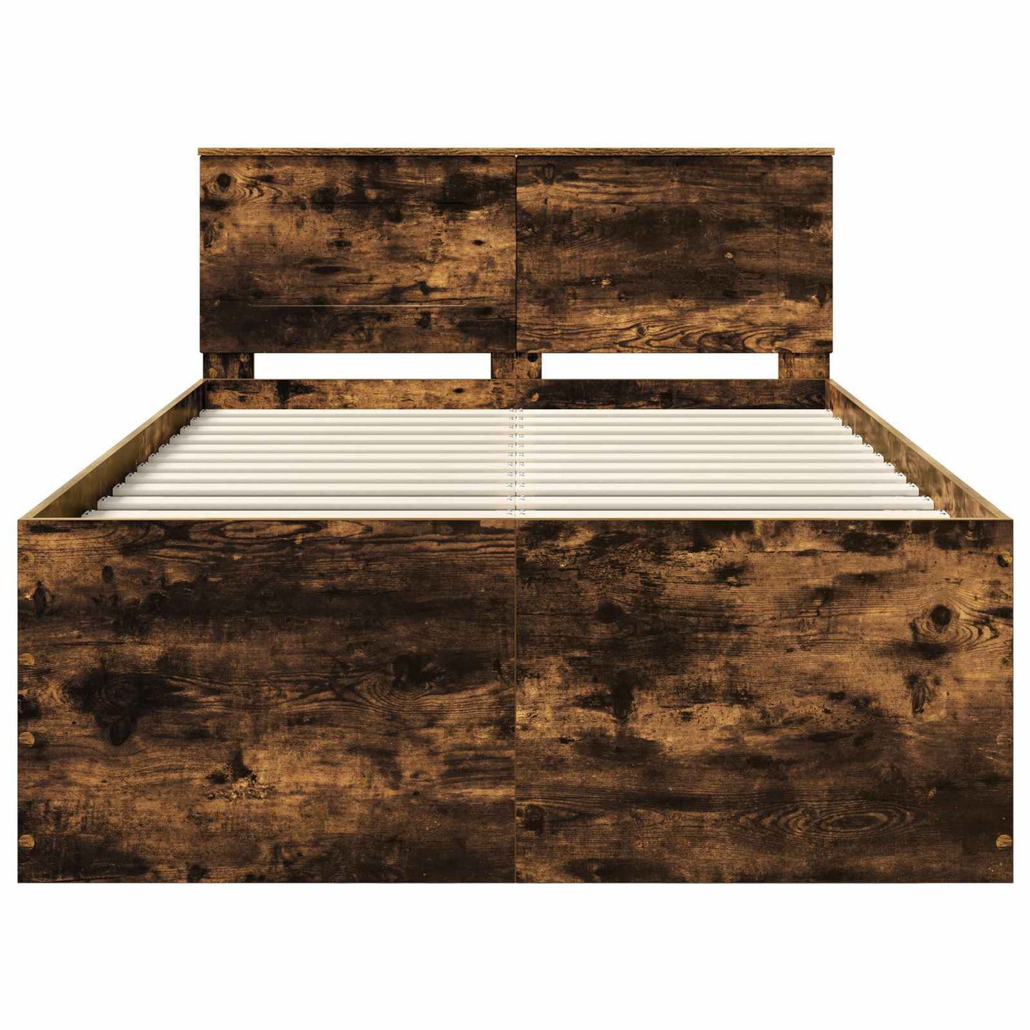 Bed Frame Smoked Oak 120 x 190 cm Engineered Wood