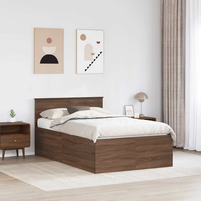 Bed Frame with Headboard Brown Oak 120 x 190 cm Engineered Wood