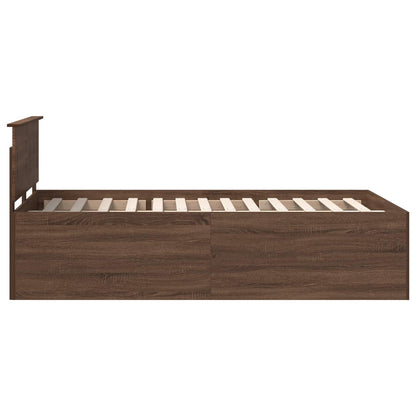 Bed Frame with Headboard Brown Oak 120 x 190 cm Engineered Wood