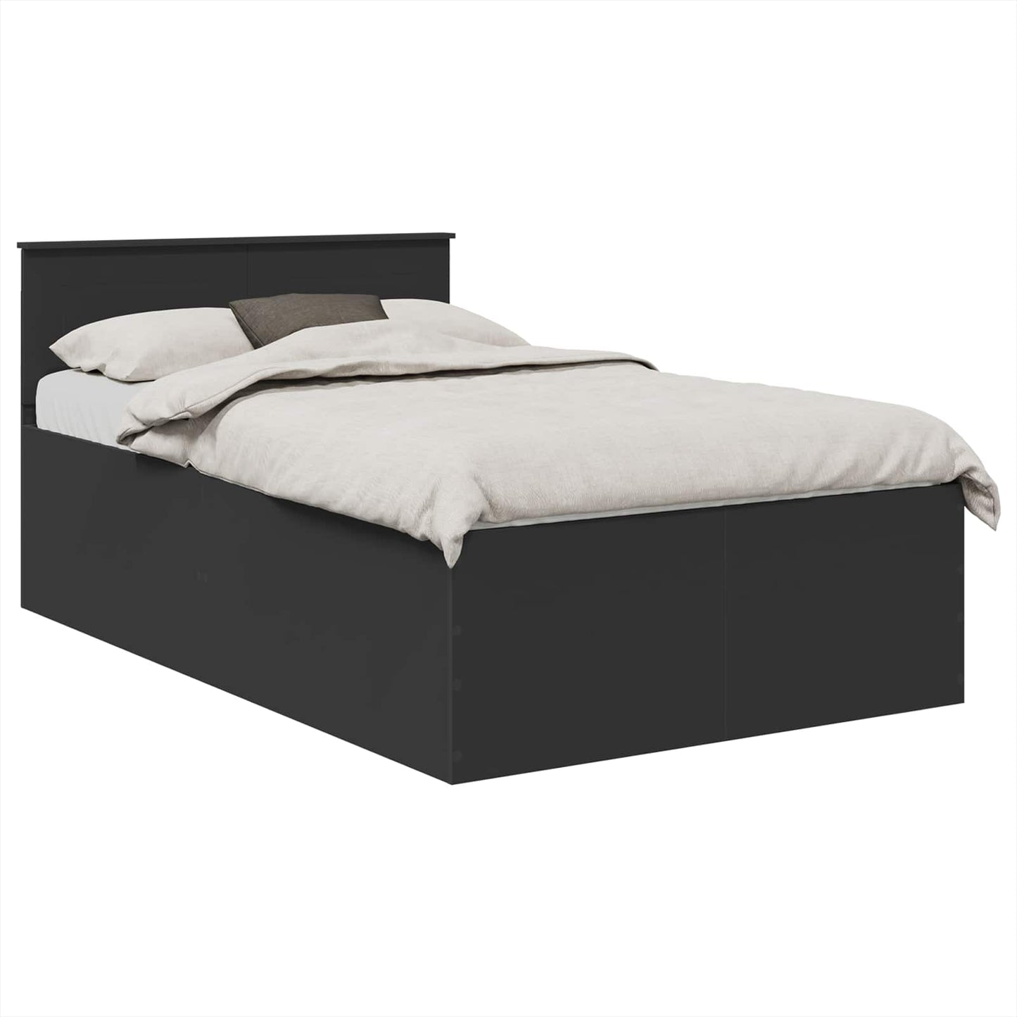 Bed Frame with Headboard Black 120 x 200 cm Engineered Wood