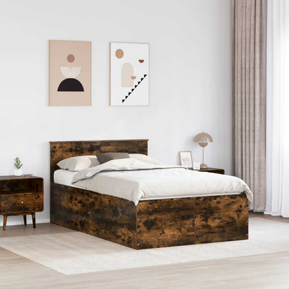 Bed Frame Smoked Oak 120 x 200 cm Engineered Wood