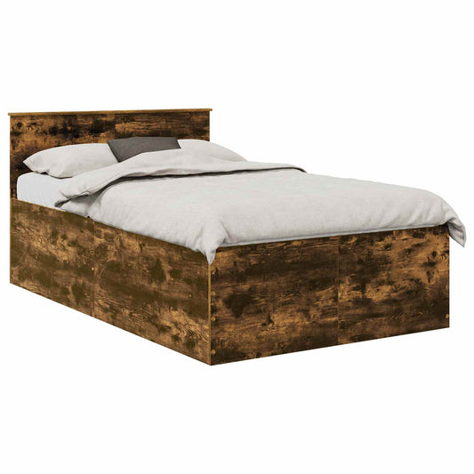 Bed Frame Smoked Oak 120 x 200 cm Engineered Wood
