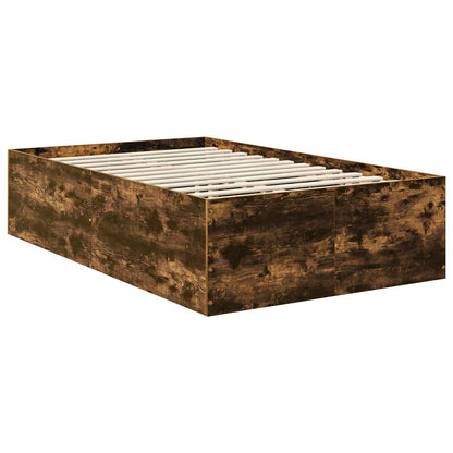 Bed Frame Smoked Oak 120 x 200 cm Engineered Wood