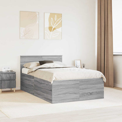 Bed Frame Grey Sonoma 120 x 200 cm Engineered Wood