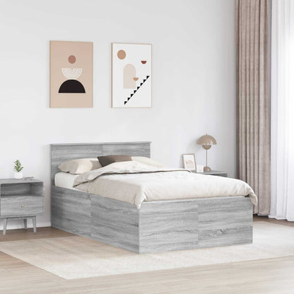 Bed Frame Grey Sonoma 120 x 200 cm Engineered Wood