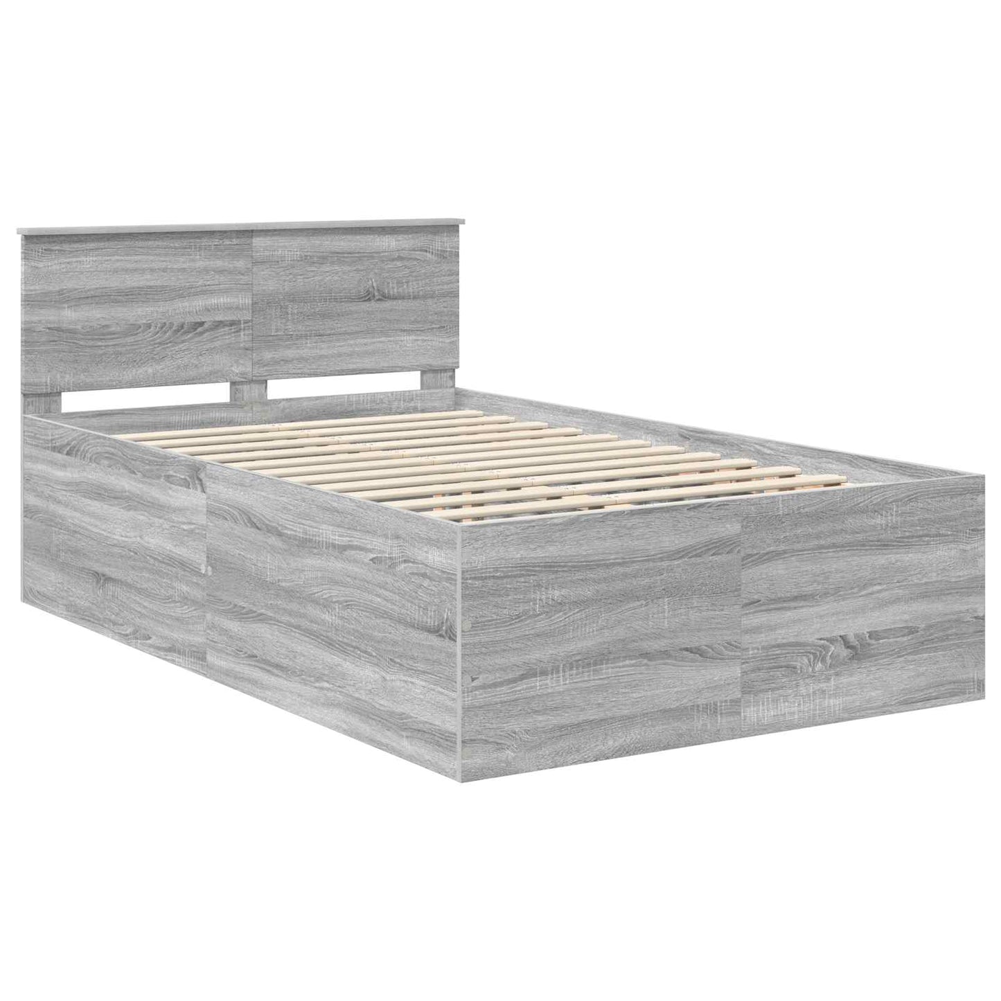 Bed Frame Grey Sonoma 120 x 200 cm Engineered Wood