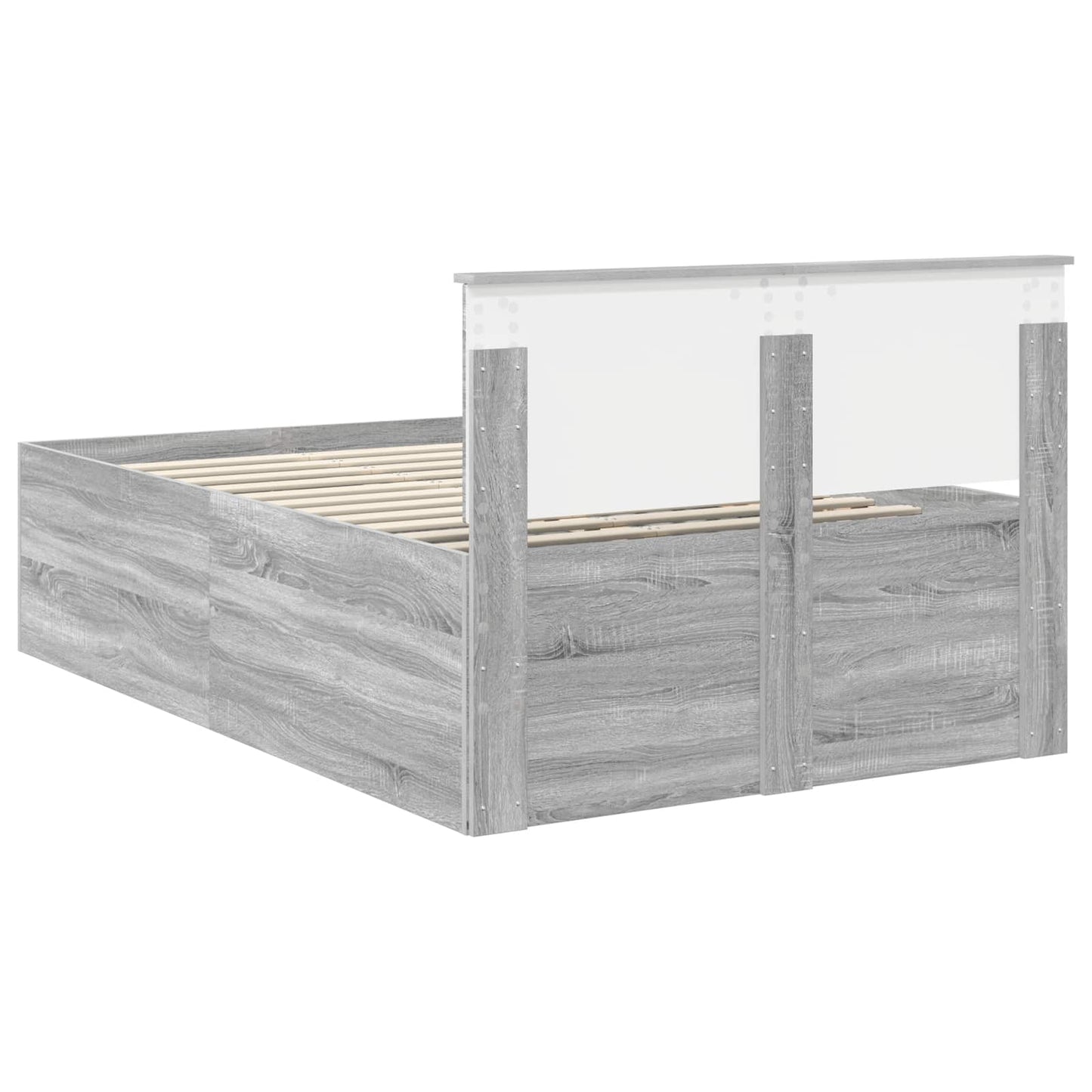 Bed Frame Grey Sonoma 120 x 200 cm Engineered Wood