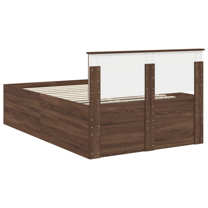 Bed Frame with Headboard Brown Oak 120 x 200 cm Engineered Wood