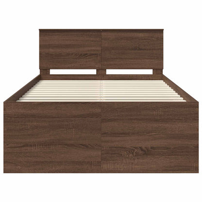 Bed Frame with Headboard Brown Oak 120 x 200 cm Engineered Wood
