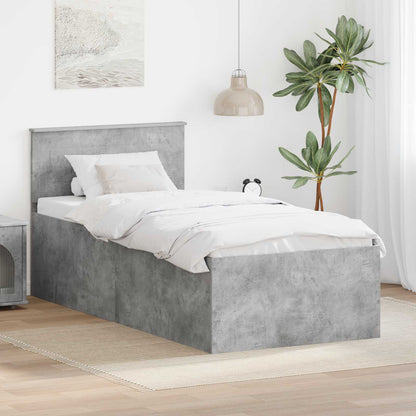 Bed Frame Concrete Grey 120 x 200 cm Engineered Wood