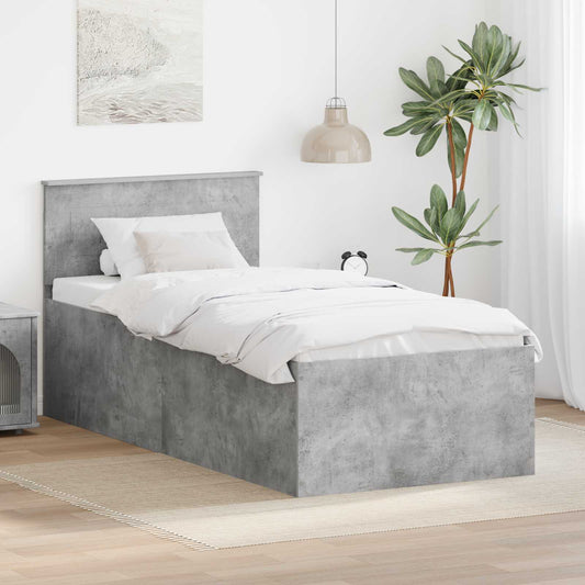 Bed Frame Concrete Grey 120 x 200 cm Engineered Wood
