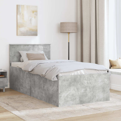 Bed Frame Concrete Grey 120 x 200 cm Engineered Wood
