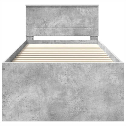 Bed Frame Concrete Grey 120 x 200 cm Engineered Wood