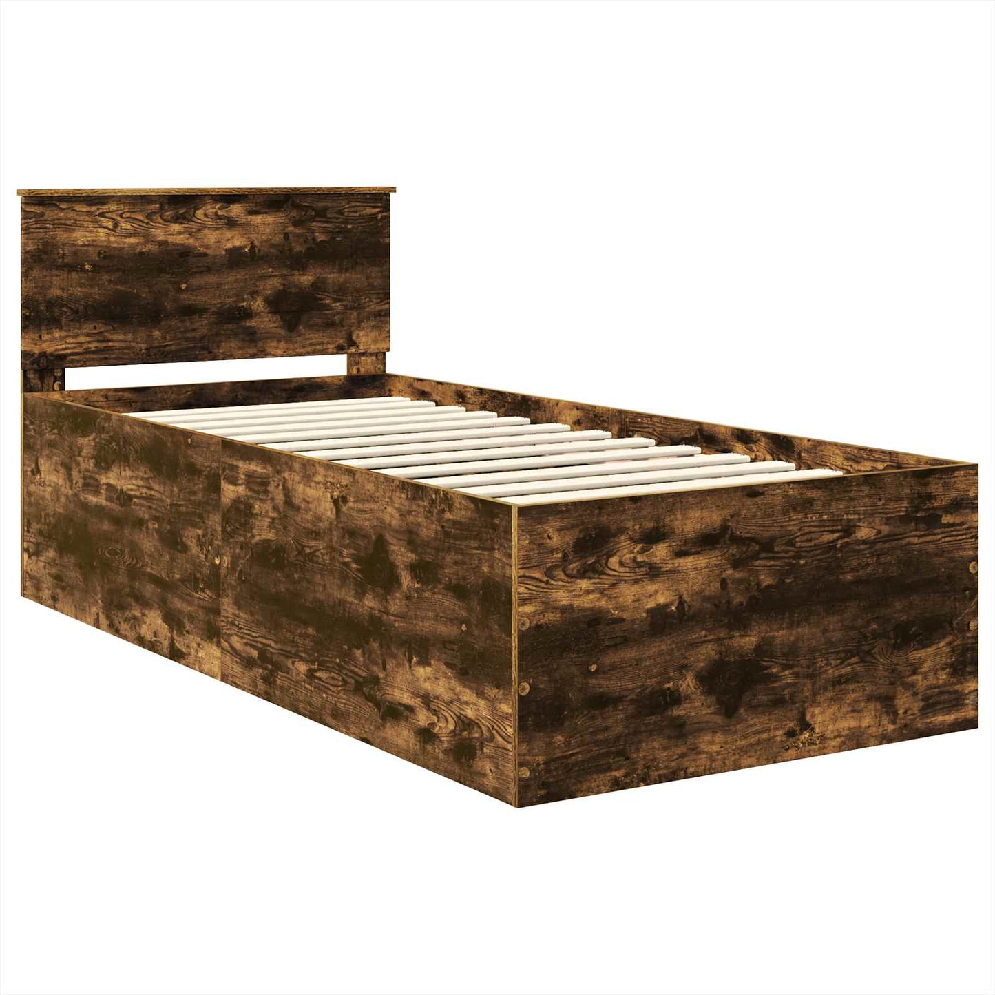 Bed Frame Smoked Oak 120 x 200 cm Engineered Wood