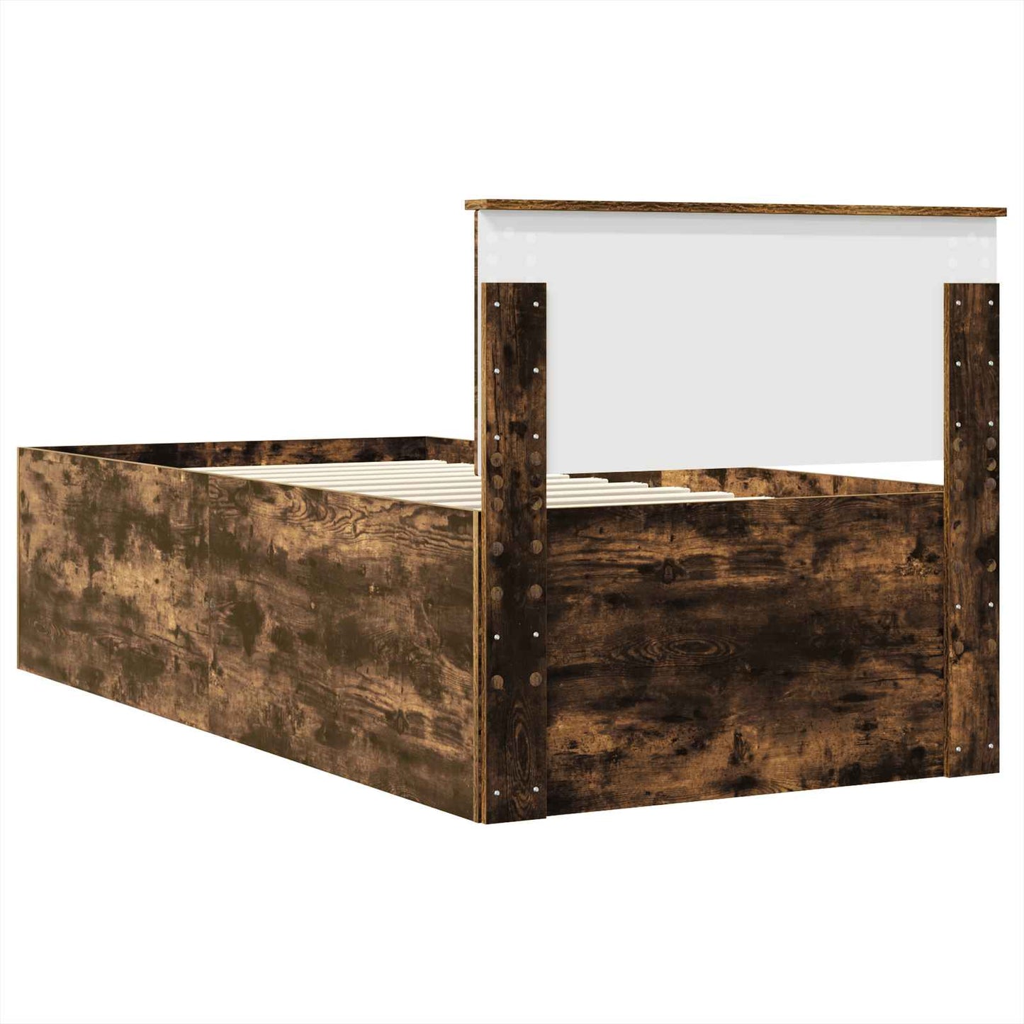 Bed Frame Smoked Oak 120 x 200 cm Engineered Wood