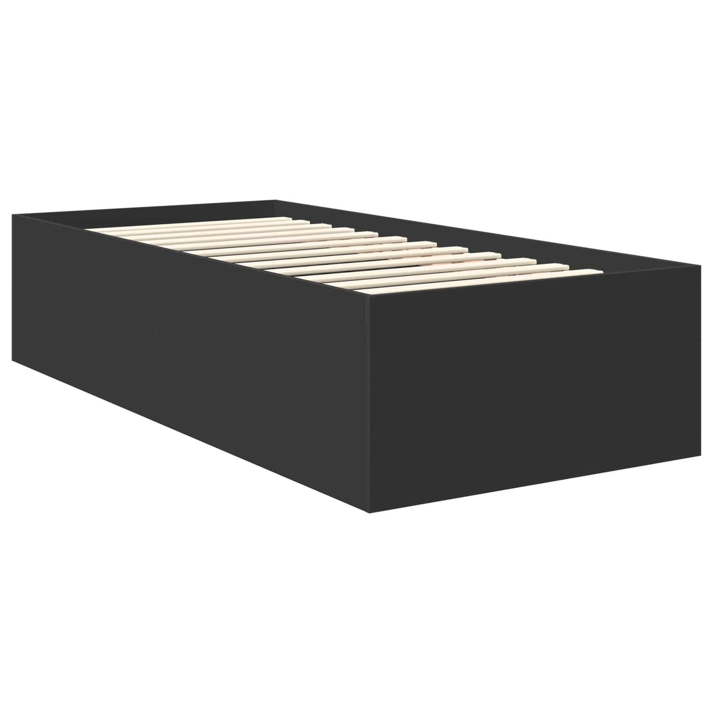 Bed Frame with Headboard Black 90 x 190 cm Engineered Wood
