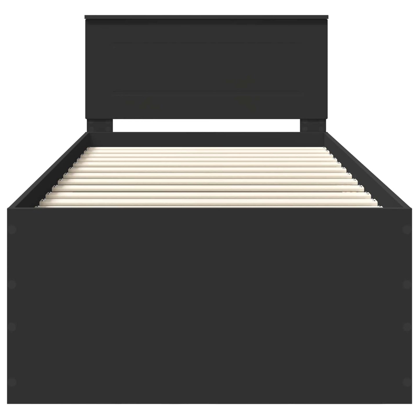 Bed Frame with Headboard Black 90 x 190 cm Engineered Wood
