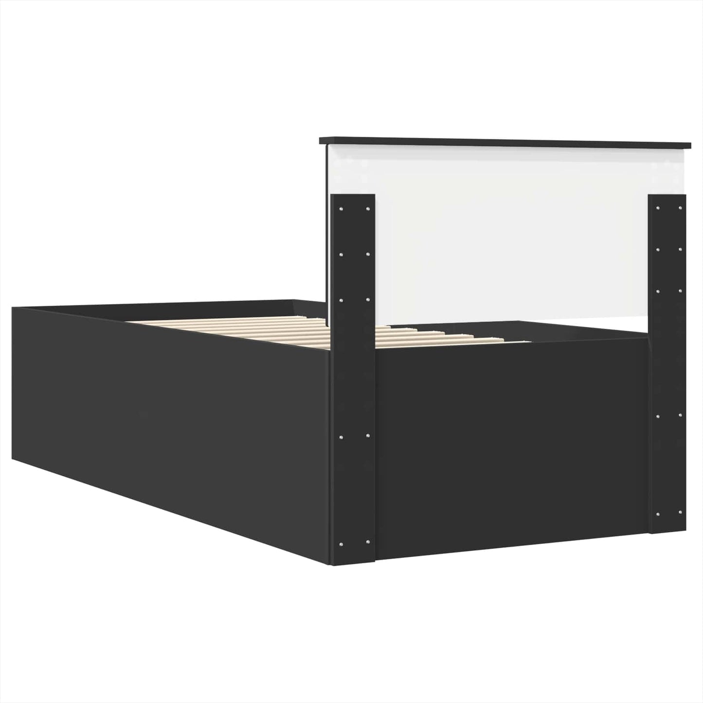 Bed Frame with Headboard Black 75 x 190 cm Engineered Wood