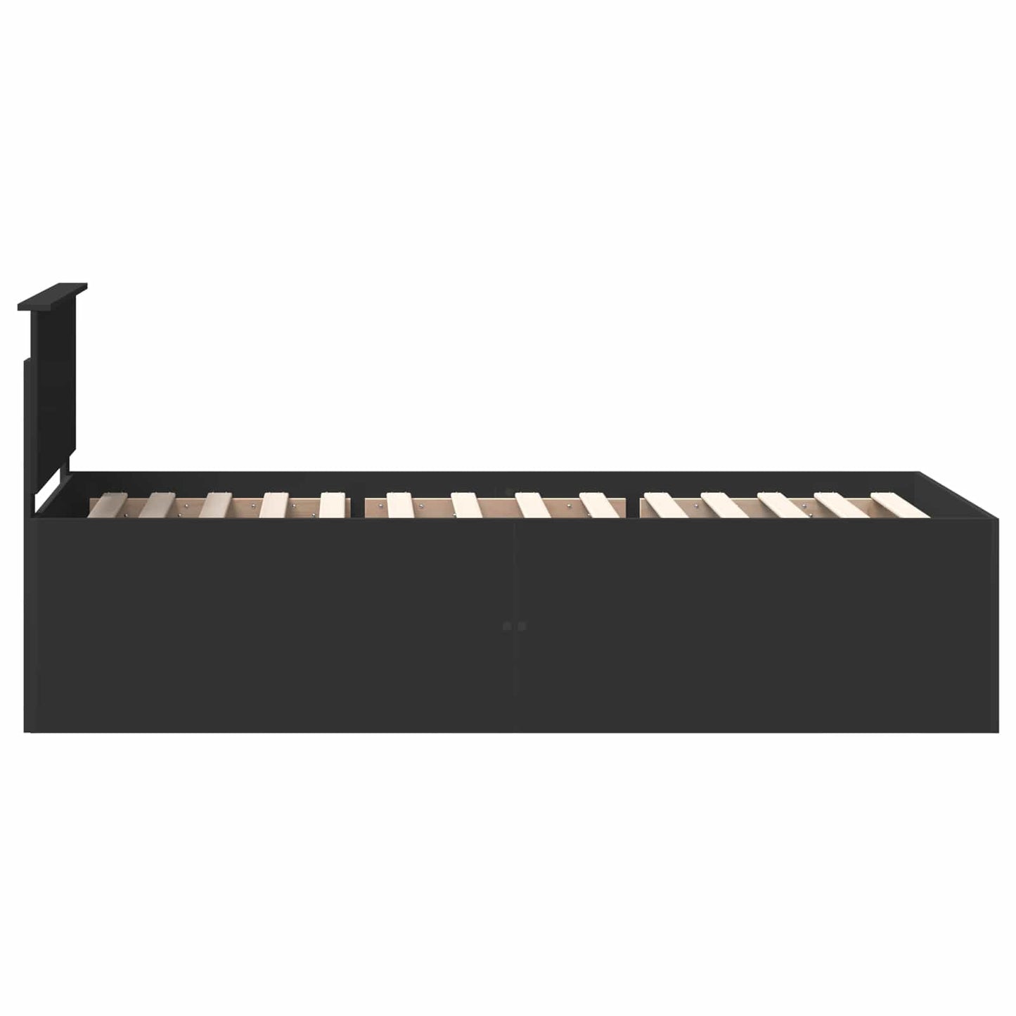 Bed Frame with Headboard Black 75 x 190 cm Engineered Wood
