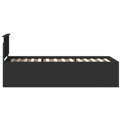 Bed Frame with Headboard Black 75 x 190 cm Engineered Wood