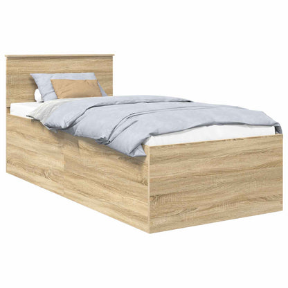 Bed Frame with Headboard Sonoma Oak 75 x 190 cm Engineered Wood