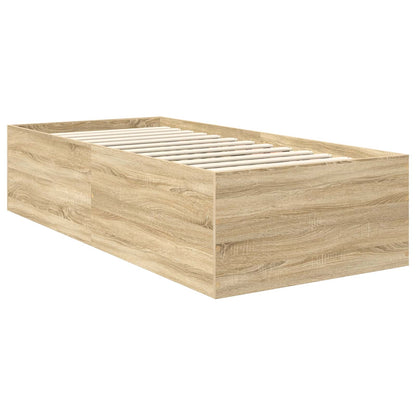 Bed Frame with Headboard Sonoma Oak 75 x 190 cm Engineered Wood