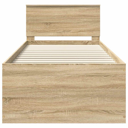 Bed Frame with Headboard Sonoma Oak 75 x 190 cm Engineered Wood