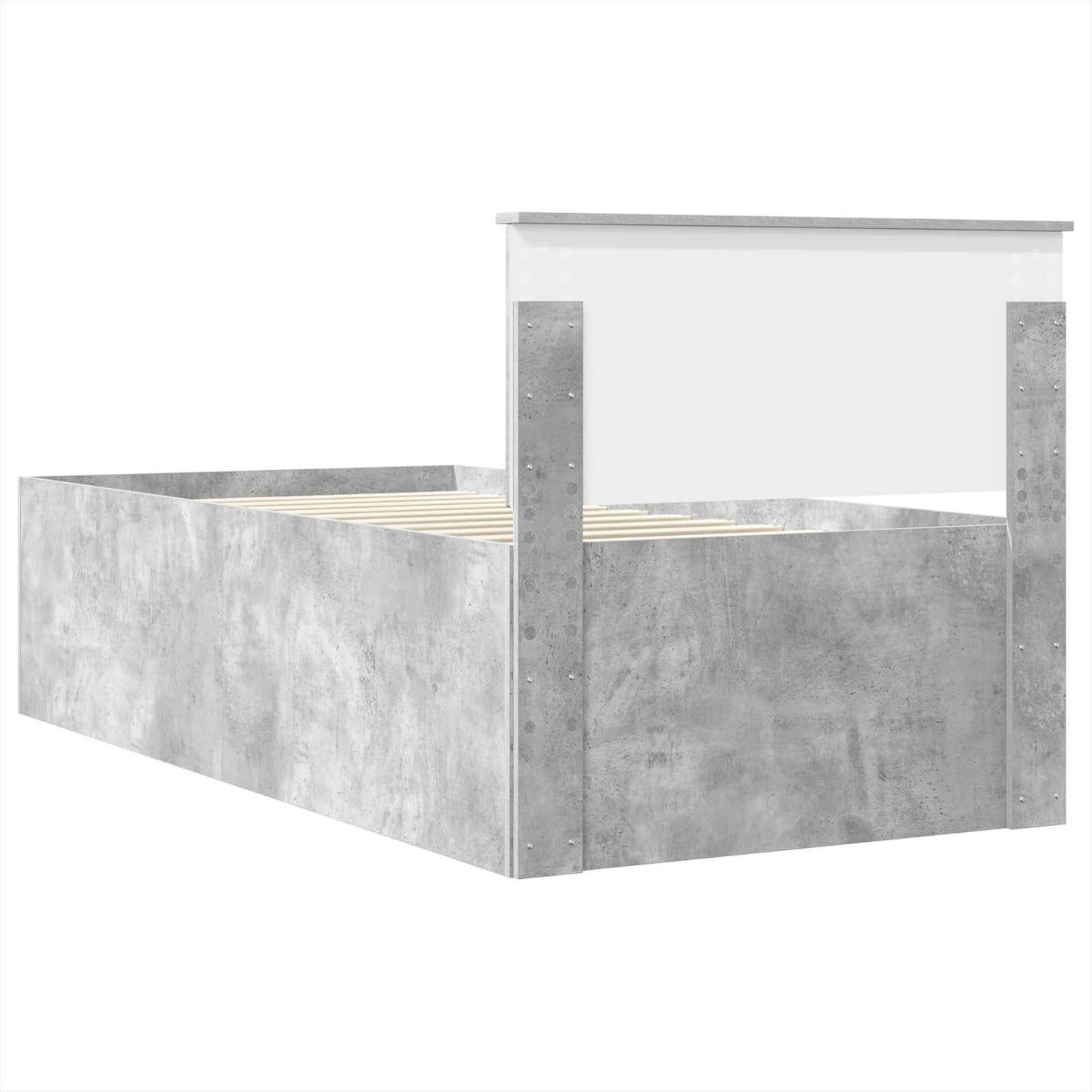 Bed Frame Concrete Grey 75 x 190 cm Engineered Wood