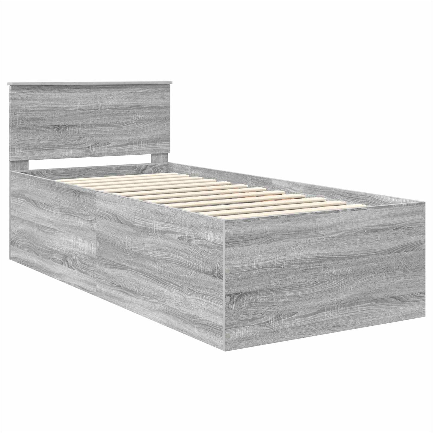 Bed Frame Grey Sonoma 75 x 190 cm Engineered Wood