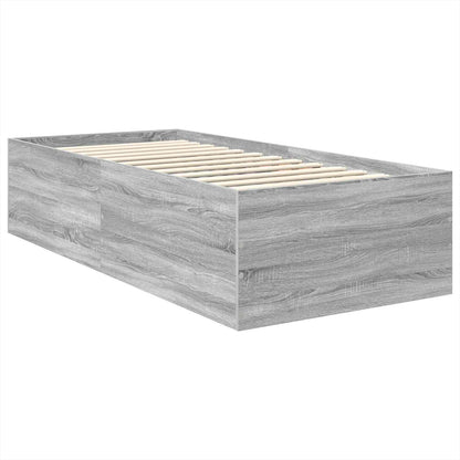 Bed Frame Grey Sonoma 75 x 190 cm Engineered Wood