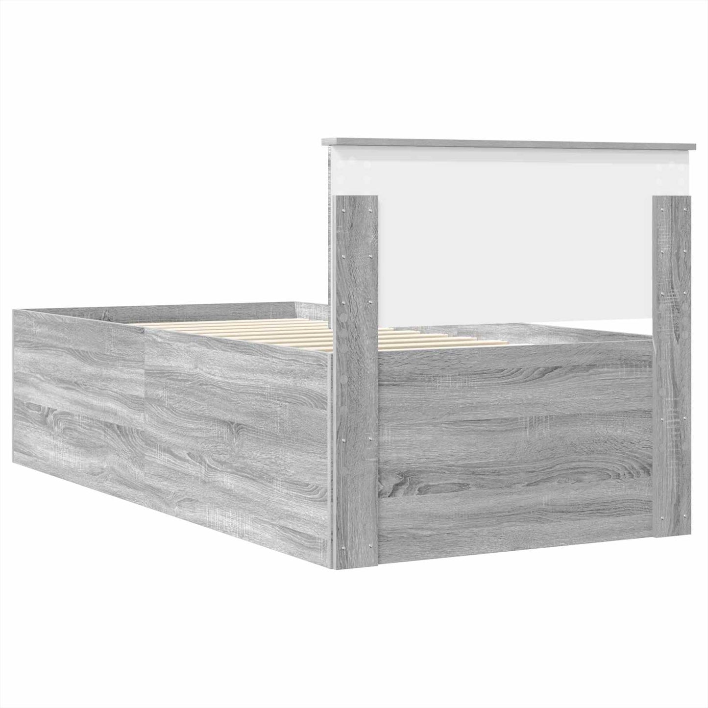 Bed Frame Grey Sonoma 75 x 190 cm Engineered Wood