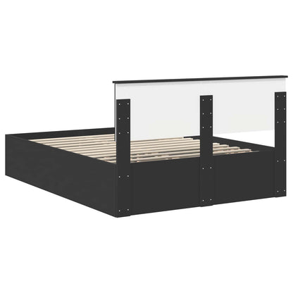 Bed Frame with Headboard Black 150 x 200 cm Engineered Wood