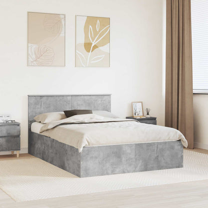 Bed Frame Concrete Grey 150 x 200 cm Engineered Wood