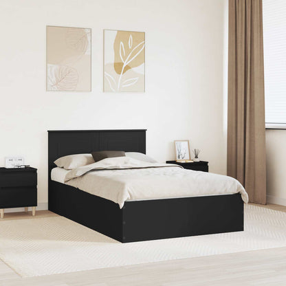 Bed Frame with Headboard Black 135 x 190 cm Engineered Wood