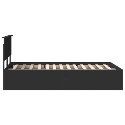Bed Frame with Headboard Black 135 x 190 cm Engineered Wood